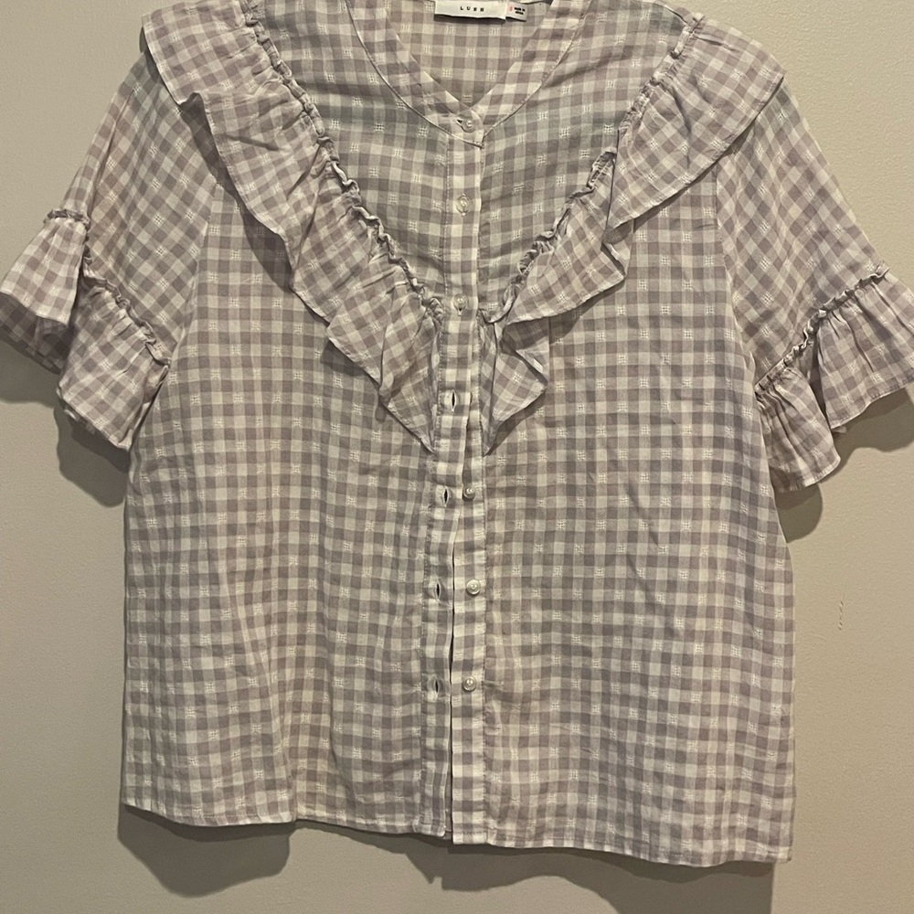 Lush Purple Checkered Top